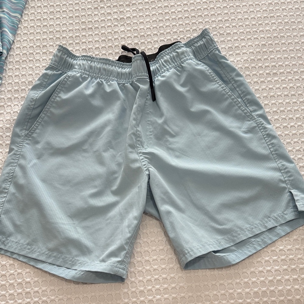 Light Blue Men's Swim Shorts/Arhletic shorts with Drawstring